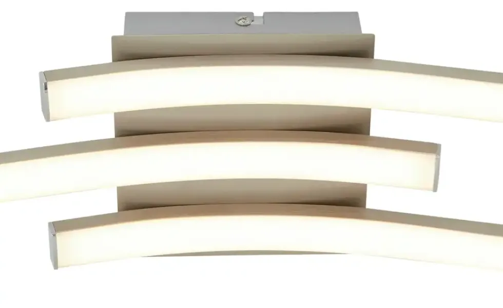 LED-Deckenleuchte, 3-flammig, Nickel matt