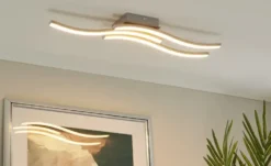 LED-Deckenleuchte, 3-flammig, Nickel matt