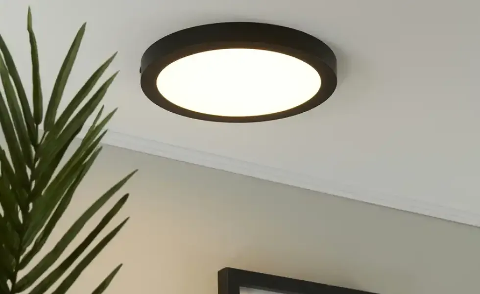 LED-Deckenleuchte, rund, schwarz
