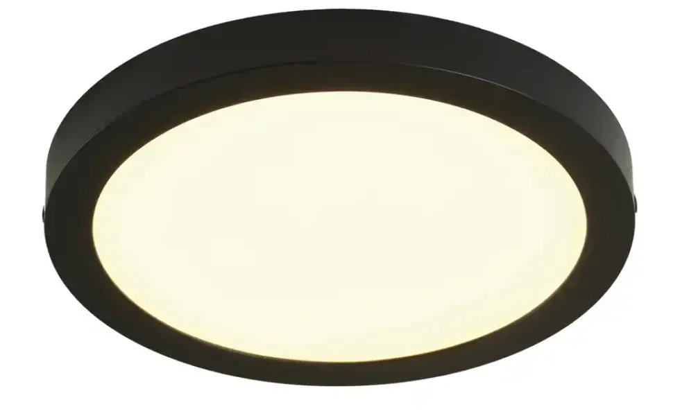 LED-Deckenleuchte, rund, schwarz
