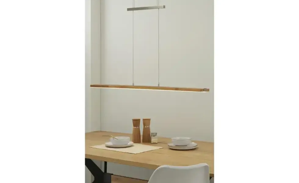 LED-Pendelleuchte, 1-flammig, Eiche natur