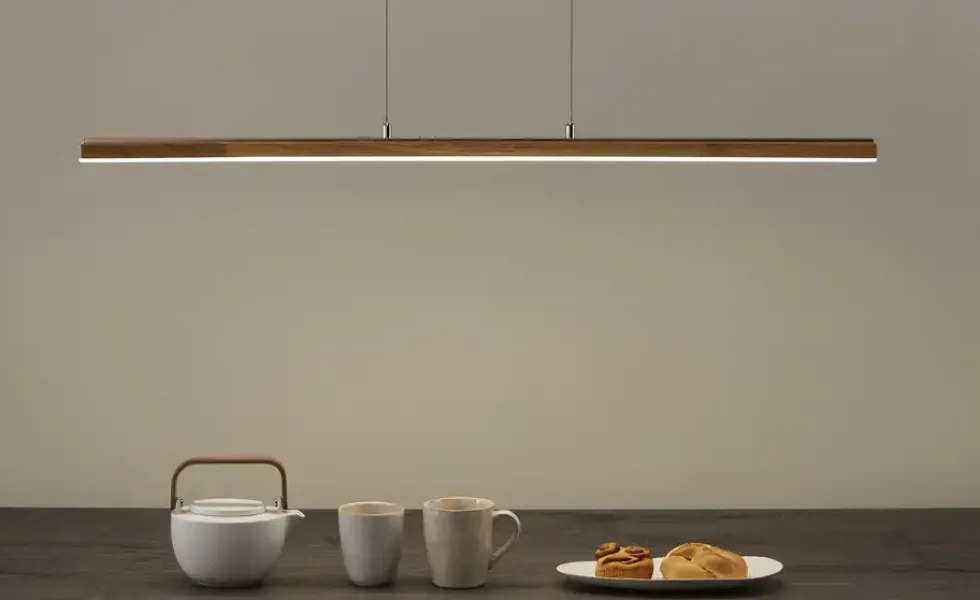 LED-Pendelleuchte, 1-flammig, Eiche natur