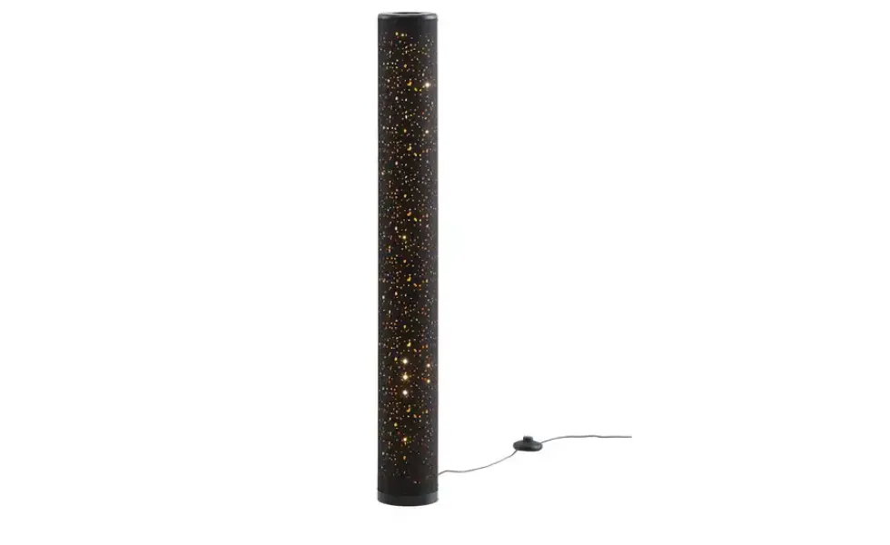 LED-Stehleuchte, 1-flammig, Stoff schwarz/gold