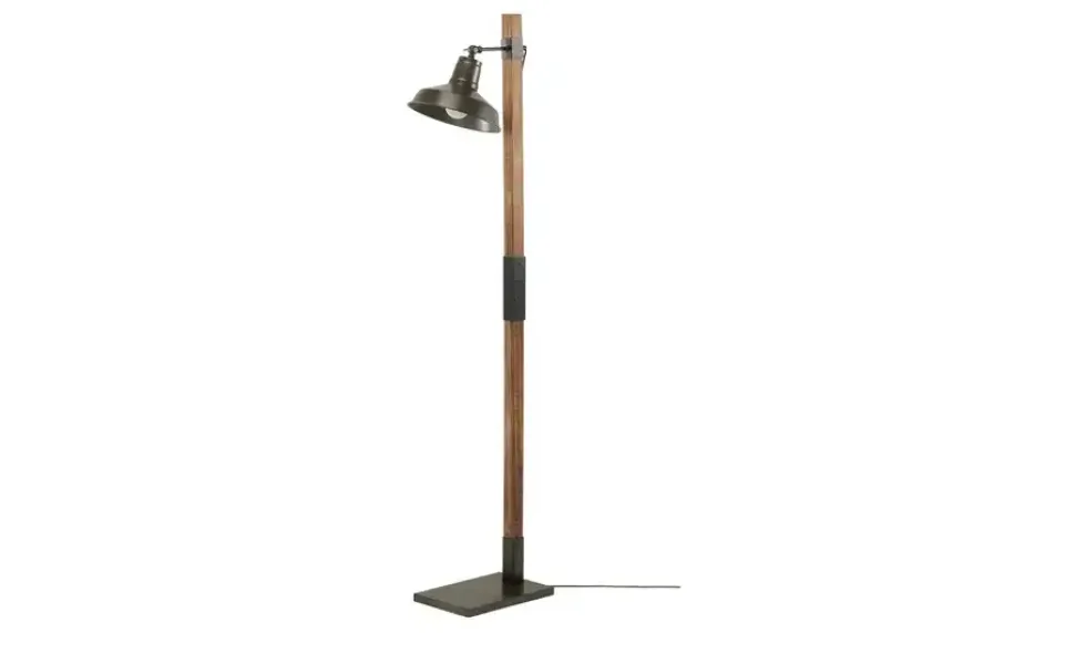 Leseleuchte, 1-flammig, Holz/Metall schwarz