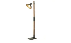 Leseleuchte, 1-flammig, Holz/Metall schwarz