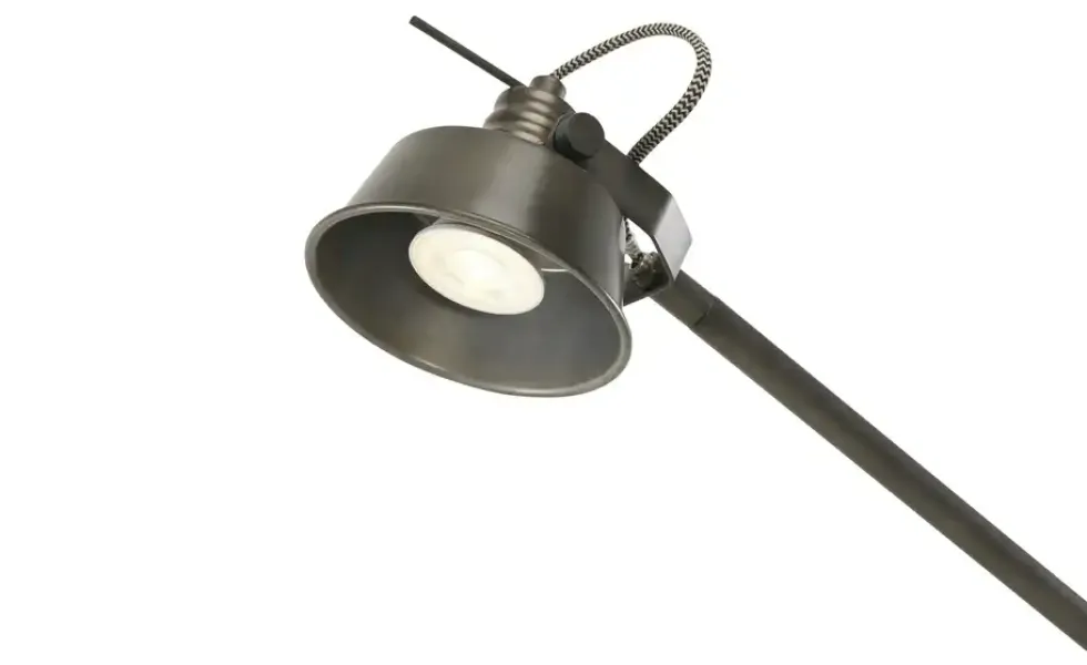 Leseleuchte, 1-flammig, Metall / Holz schwarz Max