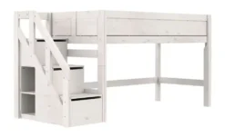 Lifetime halbhohes Bett mit Treppe 120cm Basis