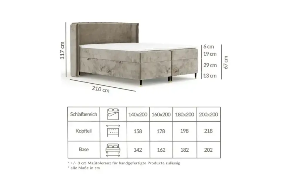 maison de rêve Boxspringbett mit Stauraum Segni