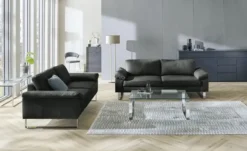 Max Schelling Ledersofa mit Kufengestell Maximum
