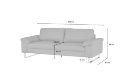 Max Schelling Ledersofa mit Winkelfüßen Maximum