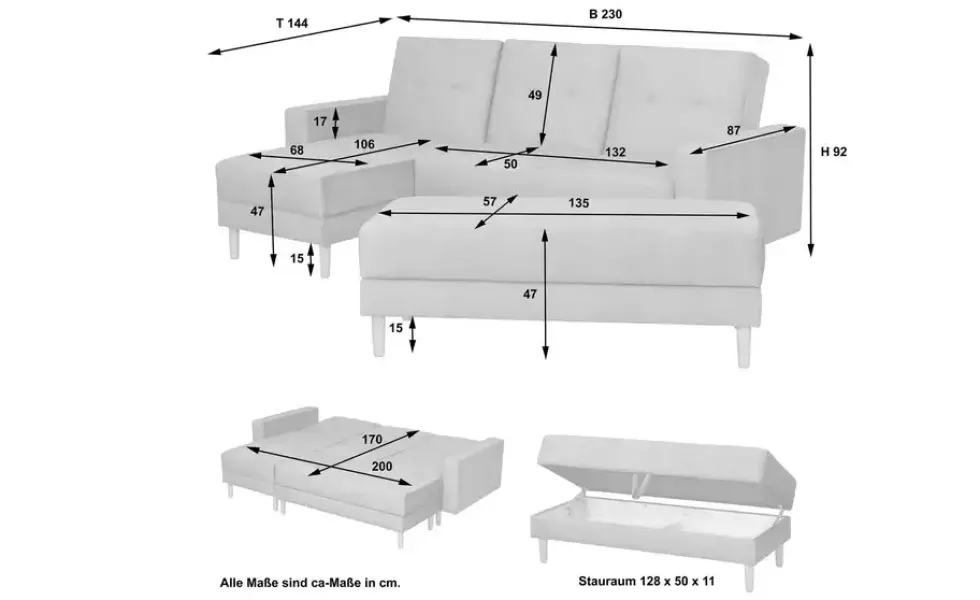 Max Winzer Ecksofa mit Hocker Just Cool