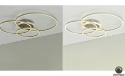 Meisterleuchten LED-Deckenleuchte, 3 Ringe, alufarben