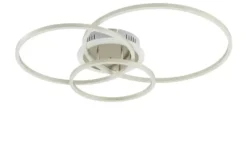 Meisterleuchten LED-Deckenleuchte, 3 Ringe, alufarben