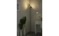 Meisterleuchten LED-Deckenfluter, 3-flammig, Nickel-matt/ chrom