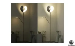 Meisterleuchten LED-Deckenfluter, 3-flammig, Nickel-matt/ chrom