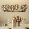 Meisterleuchten LED-Krone 6-flammig, schwarzchrom/Rauchglas Hins Black