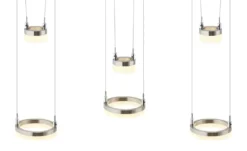 Meisterleuchten LED-Pendelleuchte, 6-flammig, nickel matt