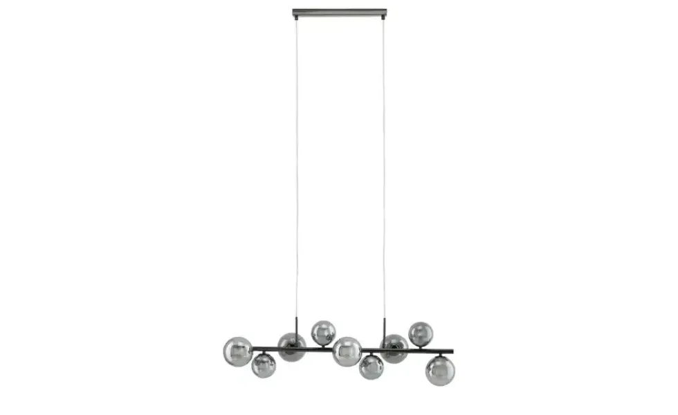 Meisterleuchten Pendelleuchte, 9-flammig, schwarzchrom, Rauchglas Hins Black