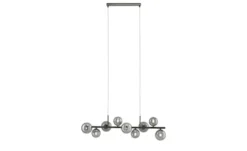 Meisterleuchten Pendelleuchte, 9-flammig, schwarzchrom, Rauchglas Hins Black