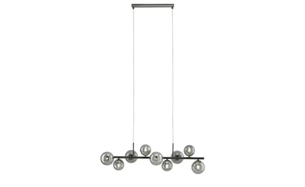 Meisterleuchten Pendelleuchte, 9-flammig, schwarzchrom, Rauchglas Hins Black