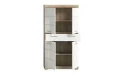 Midischrank SCHLOONSEE, Breite 74cm, 4 Türen, 1 Schubkasten, 4 Fächer, MDF-Front, in verschiedenen Farben erhältlich, Badmöbel, Badschrank, Schrank, Bad Schloonsee