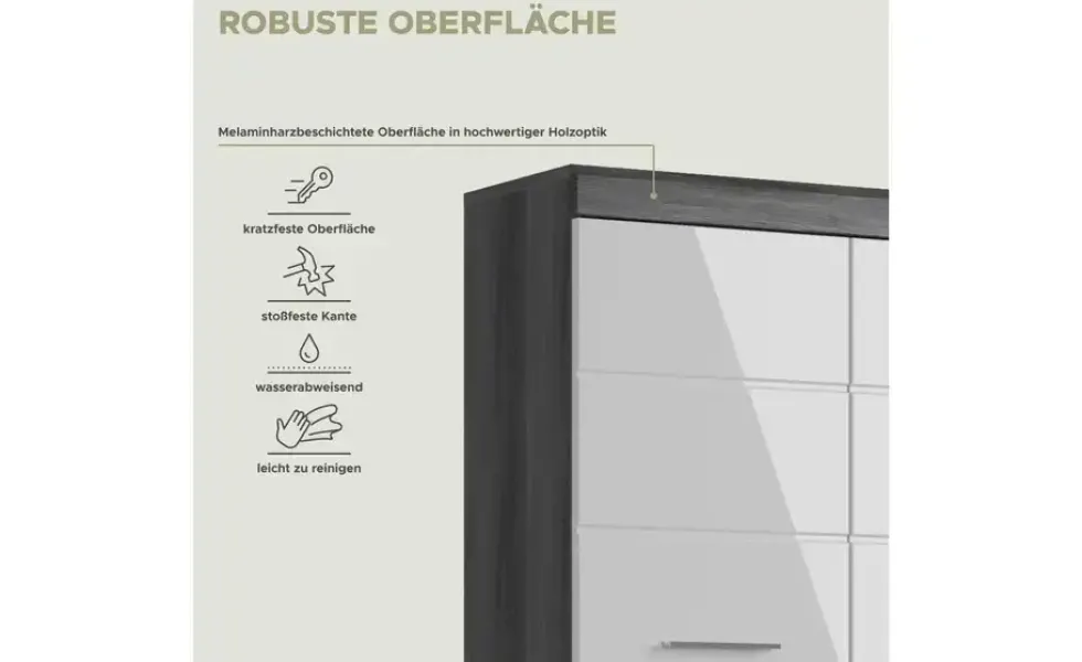 Midischrank SCHLOONSEE, Breite 74cm, 4 Türen, 1 Schubkasten, 4 Fächer, MDF-Front, in verschiedenen Farben erhältlich, Badmöbel, Badschrank, Schrank, Bad Schloonsee