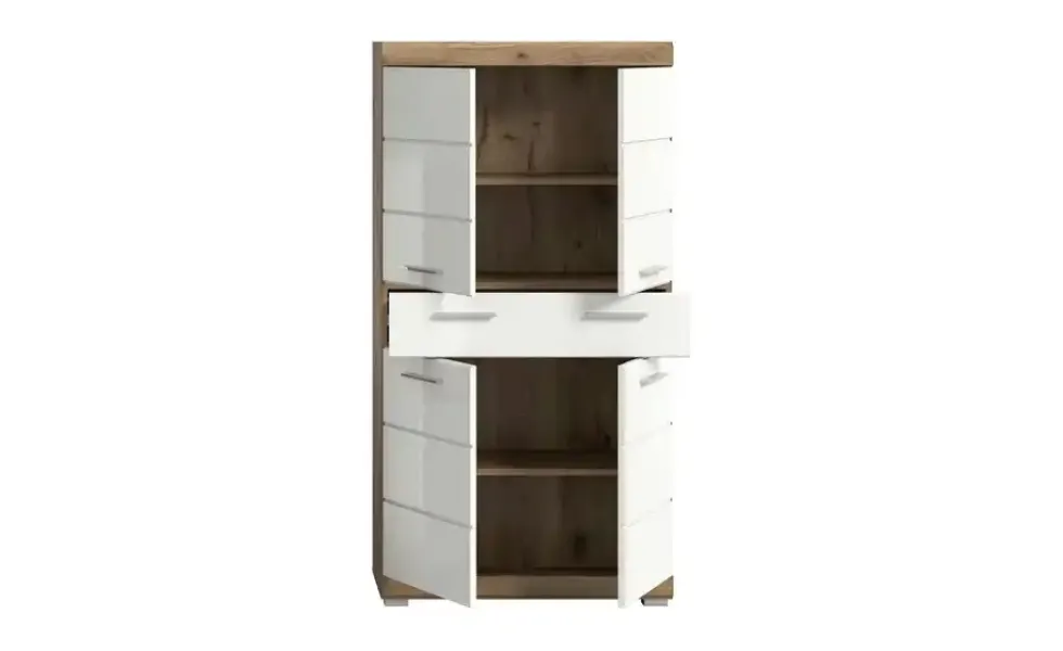 Midischrank WALDSEE, Breite 74cm, 4 Türen, 1 Schubkasten, 4 Fächer, MDF-Front, in verschiedenen Farben erhältlich, Badmöbel, Badschrank, Schrank, Bad Waldsee