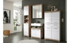 Midischrank WALDSEE, Breite 74cm, 4 Türen, 1 Schubkasten, 4 Fächer, MDF-Front, in verschiedenen Farben erhältlich, Badmöbel, Badschrank, Schrank, Bad Waldsee