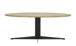 Ovaler Couchtisch Eichetischplatte Vulcano