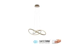 Paul Neuhaus LED-Pendelleuchte, messing-matt, geschwungen