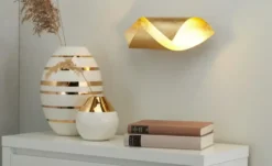 Paul Neuhaus LED-Wandleuchte, Blattgold-Optik Nevis Gold