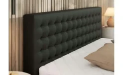 Polsterbett 140x200 Schwarz mit Bettkasten Pavo Classic
