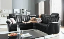 Polstermöbel Oelsa Komfort-Ecksofa aus Leder Andorra