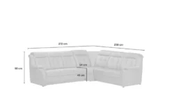 Polstermöbel Oelsa Komfort-Ecksofa aus Leder Andorra