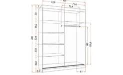 Schwebetürenschrank 2-türig, mit Einlegeböden Vista