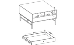 Selsey Couchtisch mit Schublade Okito