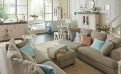 SOHO Großes Loungesofa braun - Webstoff Franka