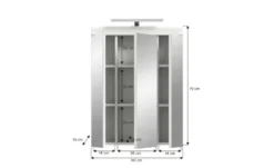 Spiegelschrank SCHLOONSEE, Breite 60cm, inkl. Beleuchtung, 3 Spiegeltüren, 9 Fächer in verschiedenen Farben erhältlich, Badmöbel, Spiegel, Badschrank, Bad Schloonsee