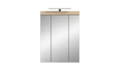 Spiegelschrank SCHLOONSEE, Breite 60cm, inkl. Beleuchtung, 3 Spiegeltüren, 9 Fächer in verschiedenen Farben erhältlich, Badmöbel, Spiegel, Badschrank, Bad Schloonsee
