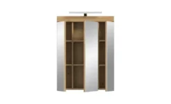 Spiegelschrank SCHLOONSEE, Breite 60cm, inkl. Beleuchtung, 3 Spiegeltüren, 9 Fächer in verschiedenen Farben erhältlich, Badmöbel, Spiegel, Badschrank, Bad Schloonsee