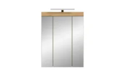 Spiegelschrank SCHLOONSEE, Breite 60cm, inkl. Beleuchtung, 3 Spiegeltüren, 9 Fächer in verschiedenen Farben erhältlich, Badmöbel, Spiegel, Badschrank, Bad Schloonsee