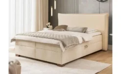 S-STYLE Boxbett mit Bettkasten, Strukturstoff mit Cordoptik, H3 Lovetti