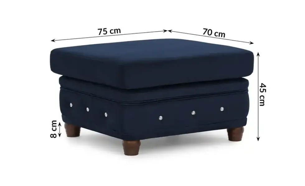 S-STYLE Chesterfield Hocker Cleo Blink