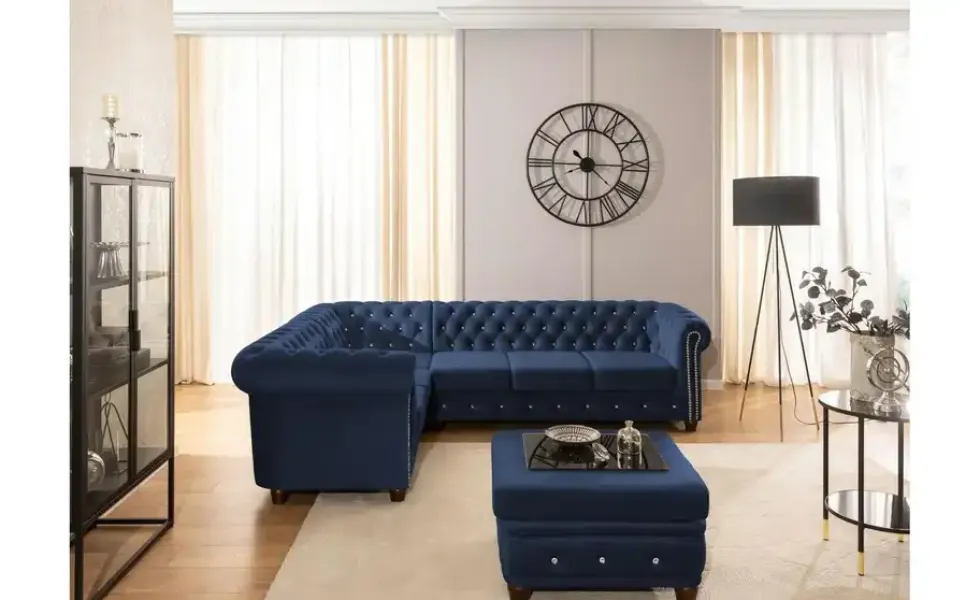 S-STYLE Chesterfield Hocker Cleo Blink