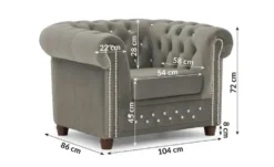 S-STYLE Chesterfield Sessel Cleo Blink