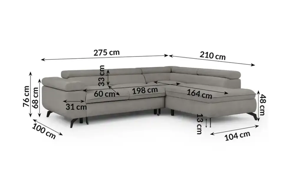 S-STYLE Ecksofa mit Schlaffunktion Bonnie
