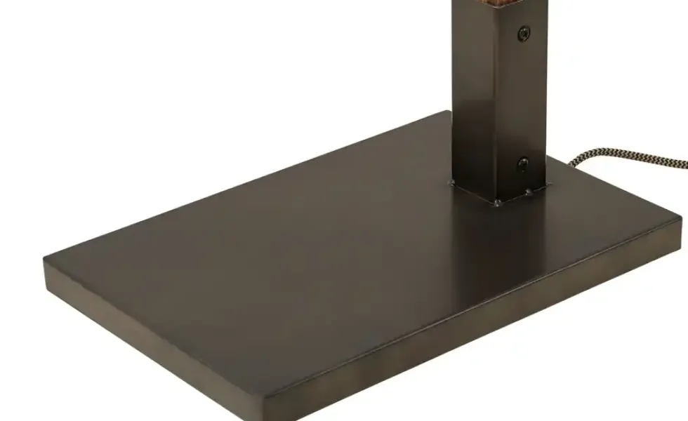 Stehleuchte, 1-flammig, Holz/ Metall schwarz Frame