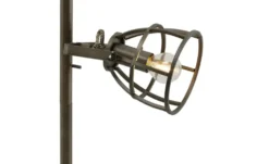 Stehleuchte, 3-flammig, schwarz/Holz Frame