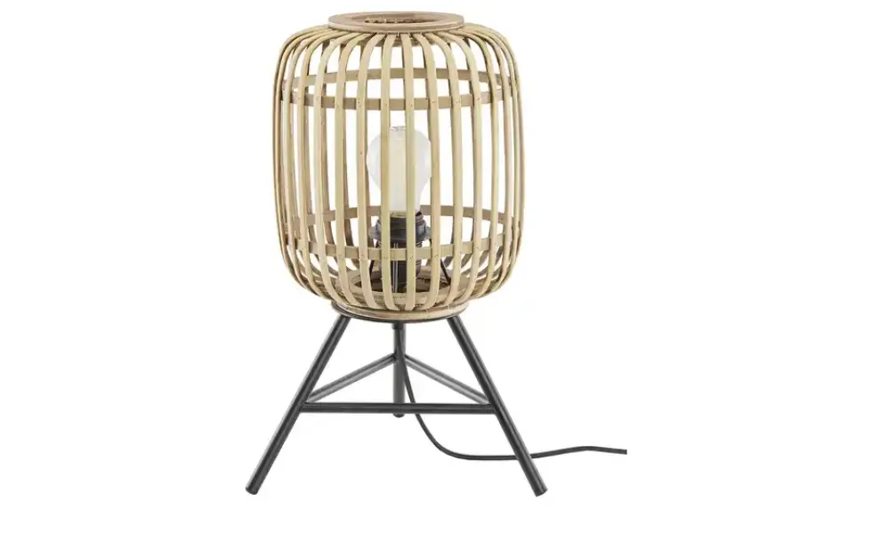 Tischleuchte, 1-flammig, Bambusschirm Woven