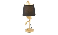 Tischleuchte, 1-flammig `Flamingo`schwarz/goldfarbig